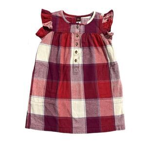 Tea Collection Girl’s Cotton Plaid Flannel Dress 12